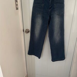 Dark Blue Wide-Leg Jeans